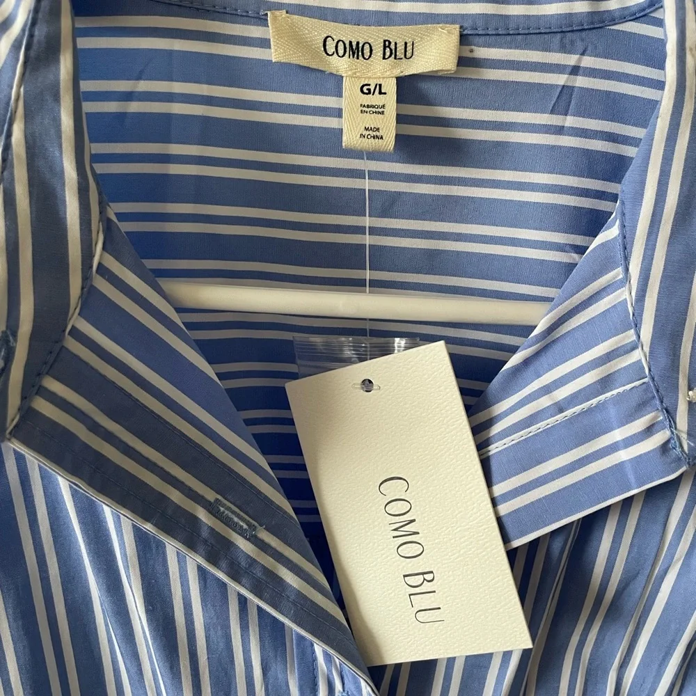 Striped blue shirt 🤍 - Picture 3 of 5